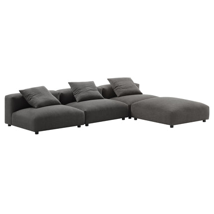 Modway EEI-7027 Solace 4-Piece Modular Upholstered Fabric Sectional Sofa - Plaza Home Decor