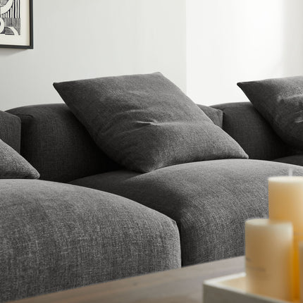 Modway EEI-7027 Solace 4-Piece Modular Upholstered Fabric Sectional Sofa - Plaza Home Decor