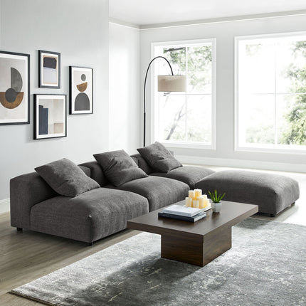Modway EEI-7027 Solace 4-Piece Modular Upholstered Fabric Sectional Sofa - Plaza Home Decor