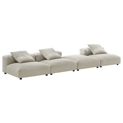 Modway EEI-7027 Solace 4-Piece Modular Upholstered Fabric Sectional Sofa - Plaza Home Decor