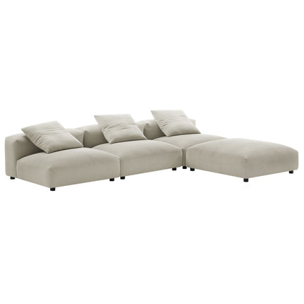 Modway EEI-7027 Solace 4-Piece Modular Upholstered Fabric Sectional Sofa - Plaza Home Decor