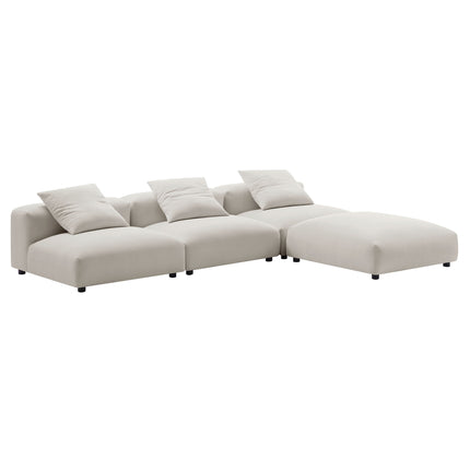 Modway EEI-7027 Solace 4-Piece Modular Upholstered Fabric Sectional Sofa - Plaza Home Decor