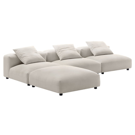 Modway EEI-7027 Solace 4-Piece Modular Upholstered Fabric Sectional Sofa - Plaza Home Decor