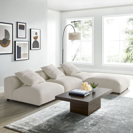 Modway EEI-7027 Solace 4-Piece Modular Upholstered Fabric Sectional Sofa - Plaza Home Decor