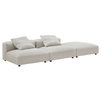 Modway EEI-7028 Solace 3-Piece Modular Corduroy Upholstered Sectional Sofa - Plaza Home Decor