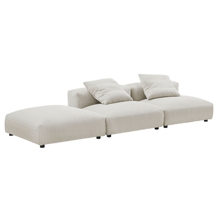 Modway EEI-7028 Solace 3-Piece Modular Corduroy Upholstered Sectional Sofa - Plaza Home Decor