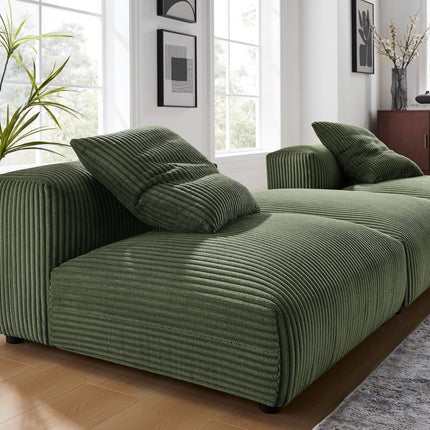 Modway EEI-7028 Solace 3-Piece Modular Corduroy Upholstered Sectional Sofa - Plaza Home Decor