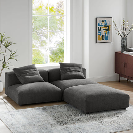 Modway EEI-7029 Solace 3-Piece Modular Upholstered Fabric Sectional Sofa - Plaza Home Decor