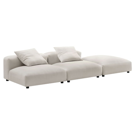 Modway EEI-7029 Solace 3-Piece Modular Upholstered Fabric Sectional Sofa - Plaza Home Decor