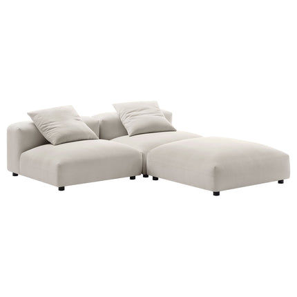 Modway EEI-7029 Solace 3-Piece Modular Upholstered Fabric Sectional Sofa - Plaza Home Decor