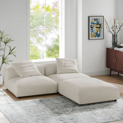 Modway EEI-7029 Solace 3-Piece Modular Upholstered Fabric Sectional Sofa - Plaza Home Decor