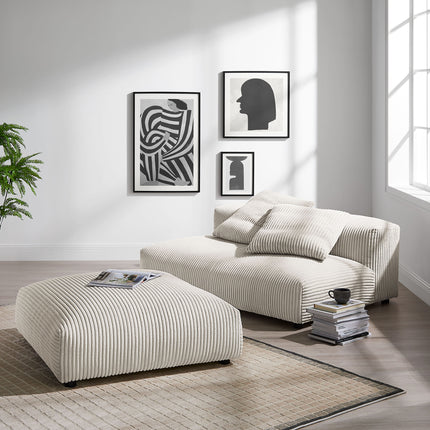 Modway EEI-7030 Solace Modular Corduroy Upholstered Armless Loveseat and Ottoman Set - Plaza Home Decor