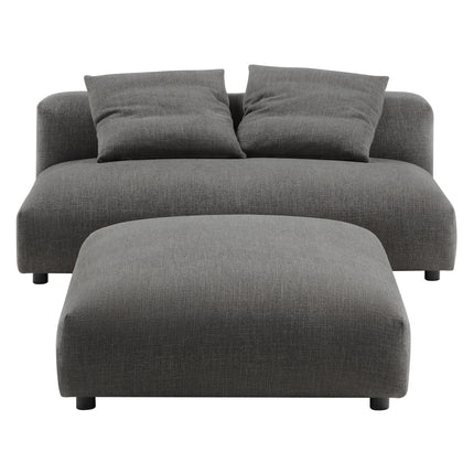 Modway EEI-7031 Solace Modular Upholstered Fabric Armless Loveseat and Ottoman Set - Plaza Home Decor