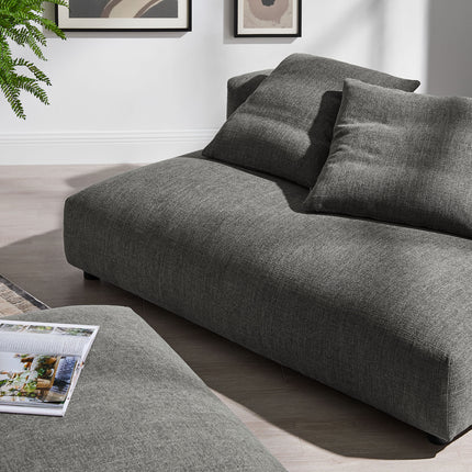 Modway EEI-7031 Solace Modular Upholstered Fabric Armless Loveseat and Ottoman Set - Plaza Home Decor