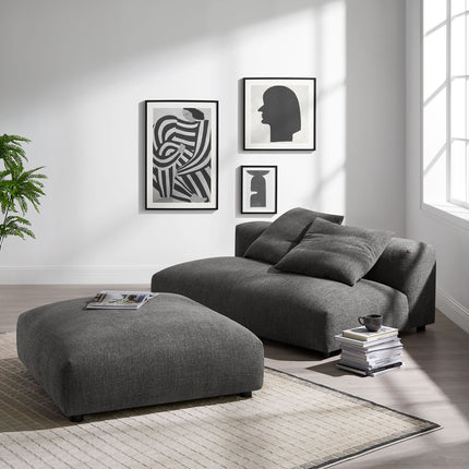 Modway EEI-7031 Solace Modular Upholstered Fabric Armless Loveseat and Ottoman Set - Plaza Home Decor