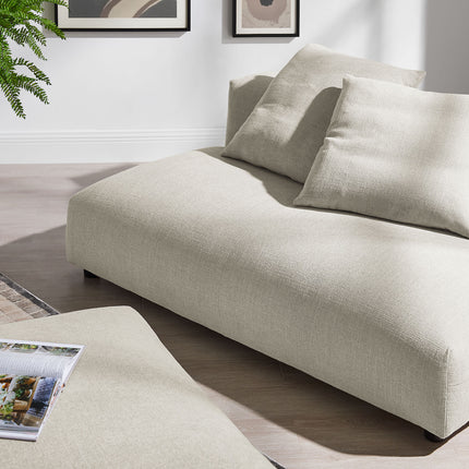 Modway EEI-7031 Solace Modular Upholstered Fabric Armless Loveseat and Ottoman Set - Plaza Home Decor