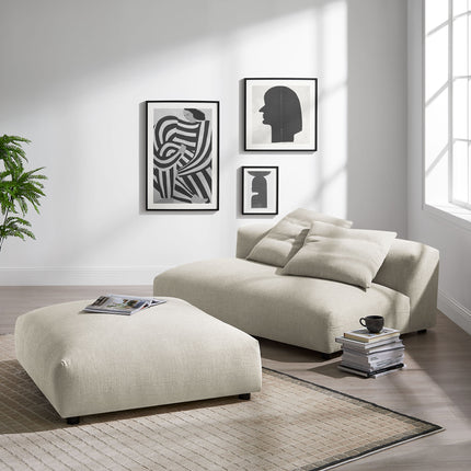 Modway EEI-7031 Solace Modular Upholstered Fabric Armless Loveseat and Ottoman Set - Plaza Home Decor