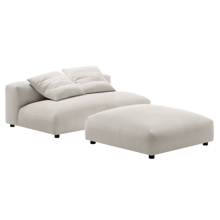 Modway EEI-7031 Solace Modular Upholstered Fabric Armless Loveseat and Ottoman Set - Plaza Home Decor