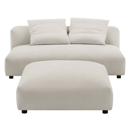 Modway EEI-7031 Solace Modular Upholstered Fabric Armless Loveseat and Ottoman Set - Plaza Home Decor
