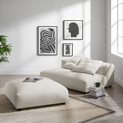 Modway EEI-7031 Solace Modular Upholstered Fabric Armless Loveseat and Ottoman Set - Plaza Home Decor