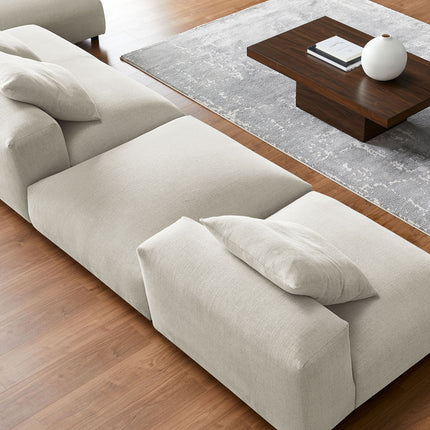 Modway EEI-7033 Solace 4-Piece Modular Upholstered Fabric Sectional Sofa With Ottoman - Plaza Home Decor