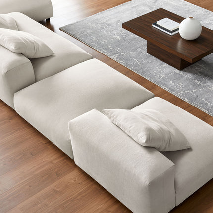 Modway EEI-7033 Solace 4-Piece Modular Upholstered Fabric Sectional Sofa With Ottoman - Plaza Home Decor