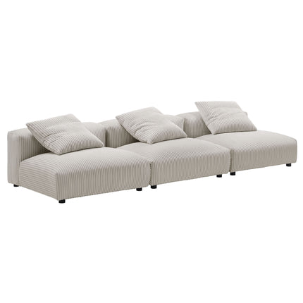 Modway EEI-7034 Solace 3-Piece Modular Corduroy Upholstered Sofa - Plaza Home Decor