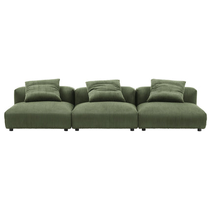 Modway EEI-7034 Solace 3-Piece Modular Corduroy Upholstered Sofa - Plaza Home Decor