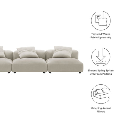 Modway EEI-7035 Solace 3-Piece Modular Upholstered Fabric Sofa - Plaza Home Decor