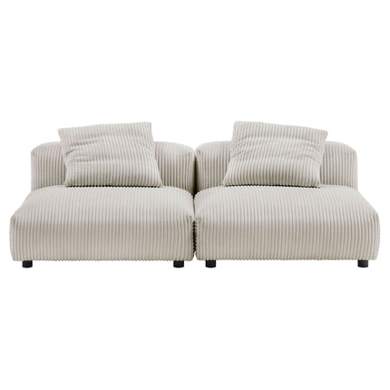 Modway EEI-7036 Solace 2-Piece Modular Corduroy Upholstered Sofa - Plaza Home Decor