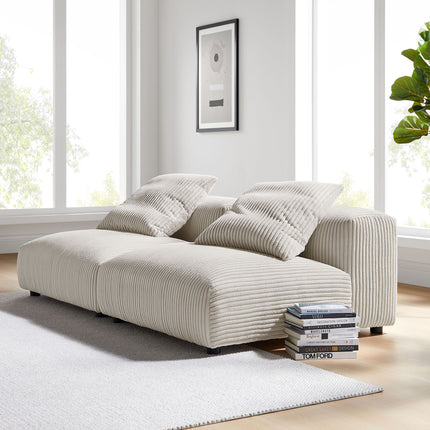 Modway EEI-7036 Solace 2-Piece Modular Corduroy Upholstered Sofa - Plaza Home Decor