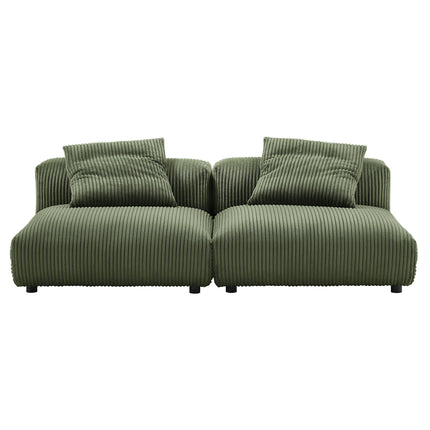 Modway EEI-7036 Solace 2-Piece Modular Corduroy Upholstered Sofa - Plaza Home Decor