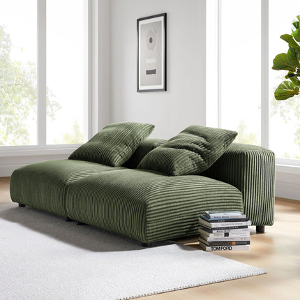 Modway EEI-7036 Solace 2-Piece Modular Corduroy Upholstered Sofa - Plaza Home Decor