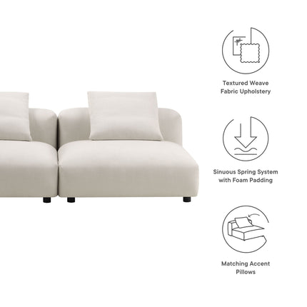 Modway EEI-7037 Solace 2-Piece Modular Upholstered Fabric Sofa - Plaza Home Decor