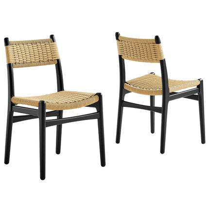 Modway EEI-7044 Wynn Rope and Wood Dining Side Chairs Set of 2 Modway