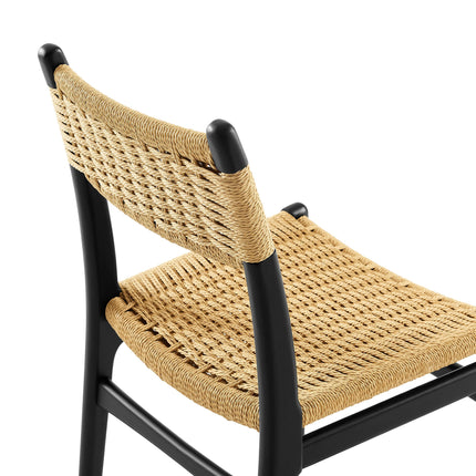 Modway EEI-7044 Wynn Rope and Wood Dining Side Chairs Set of 2 Modway