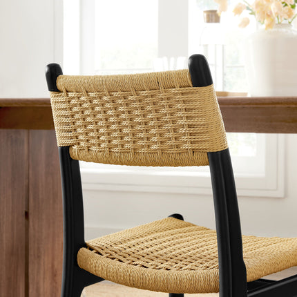 Modway EEI-7044 Wynn Rope and Wood Dining Side Chairs Set of 2 Modway