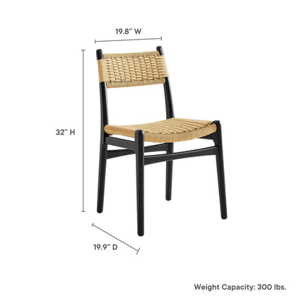 Modway EEI-7044 Wynn Rope and Wood Dining Side Chairs Set of 2 Modway
