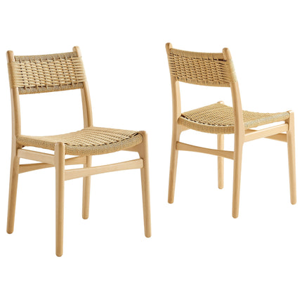 Modway EEI-7044 Wynn Rope and Wood Dining Side Chairs Set of 2 Modway