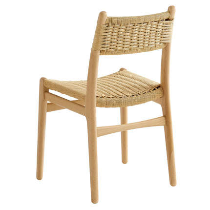 Modway EEI-7044 Wynn Rope and Wood Dining Side Chairs Set of 2 Modway