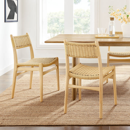 Modway EEI-7044 Wynn Rope and Wood Dining Side Chairs Set of 2 Modway