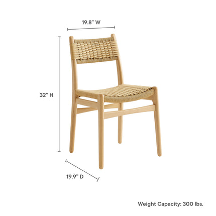 Modway EEI-7044 Wynn Rope and Wood Dining Side Chairs Set of 2 Modway