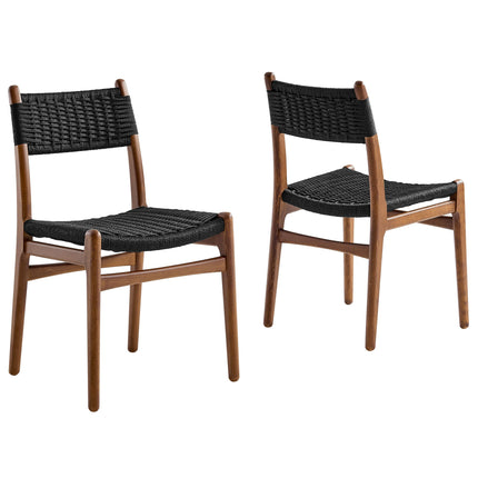 Modway EEI-7044 Wynn Rope and Wood Dining Side Chairs Set of 2 Modway
