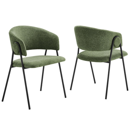 Modway EEI-7045 Nella Upholstered Heathered Chenille Dining Chairs Set of 2 Modway
