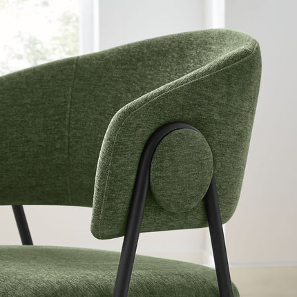 Modway EEI-7045 Nella Upholstered Heathered Chenille Dining Chairs Set of 2 Modway