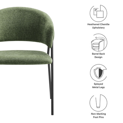 Modway EEI-7045 Nella Upholstered Heathered Chenille Dining Chairs Set of 2 Modway