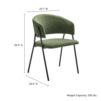 Modway EEI-7045 Nella Upholstered Heathered Chenille Dining Chairs Set of 2 Modway