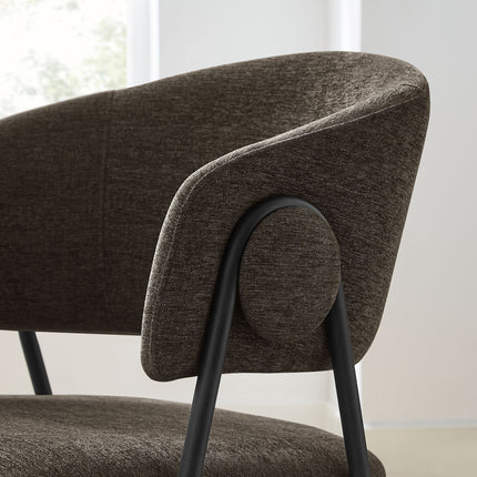 Modway EEI-7045 Nella Upholstered Heathered Chenille Dining Chairs Set of 2 Modway