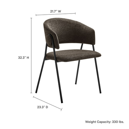 Modway EEI-7045 Nella Upholstered Heathered Chenille Dining Chairs Set of 2 Modway