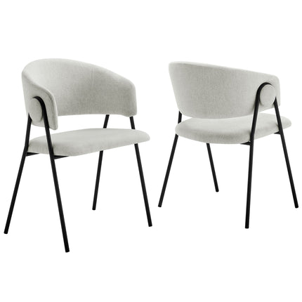 Modway EEI-7045 Nella Upholstered Heathered Chenille Dining Chairs Set of 2 Modway